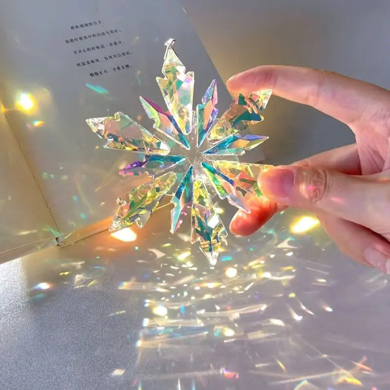 Lisslune | Transparent Snowflake Rainbow Car Pendant Decor