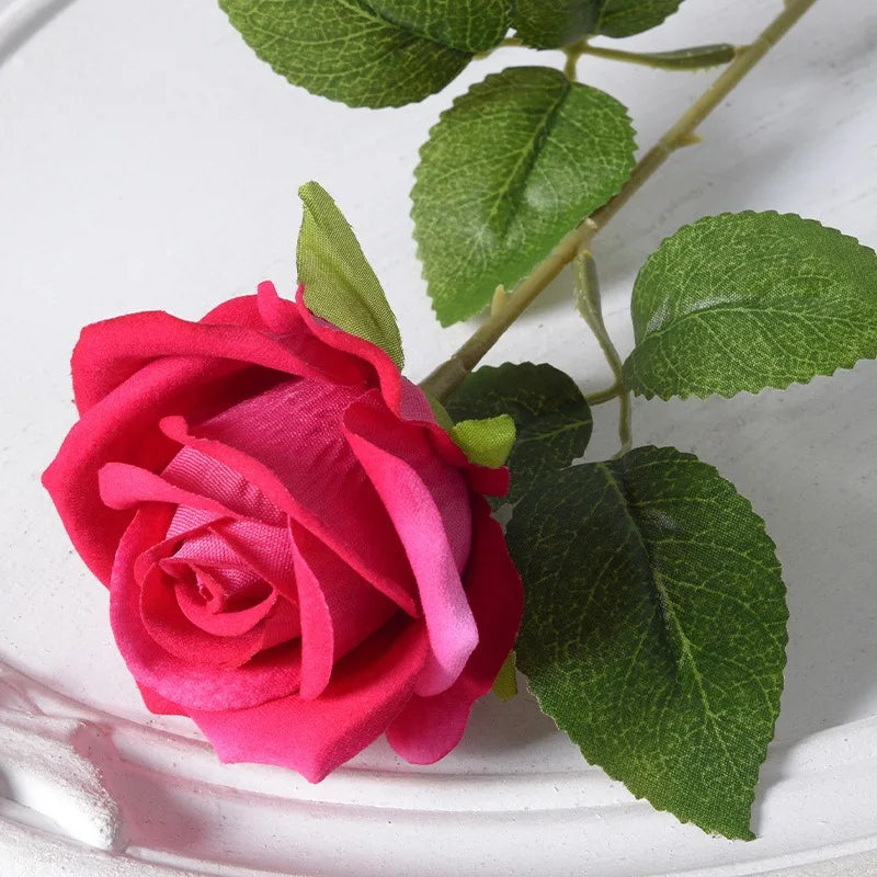 Lisslune | 20 pieces Realistic Velvet Silk Rose Bouquet