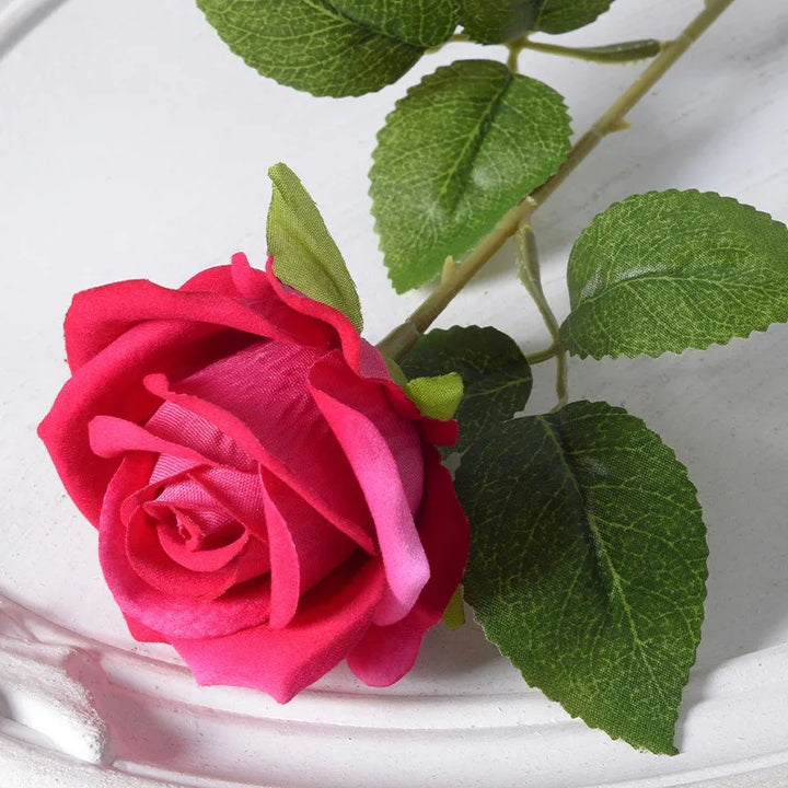 Lisslune | 20 pieces Realistic Velvet Silk Rose Bouquet