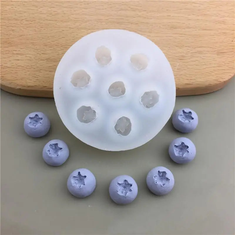 Rynx | 3D Blueberry Raspberry Candle Mold Simulation Fruit Fondant Silicone Mold DIY Chocolate Cookie Baking Mold Cake Decoration Tool