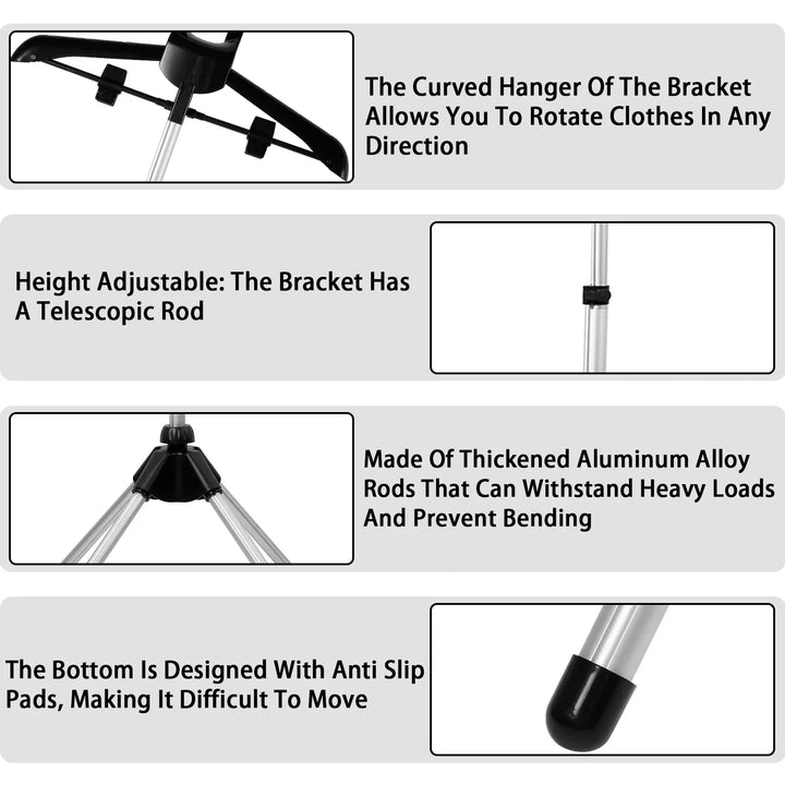 Lisslune | Adjustable Telescope Steam Stand for Clothing – Foldable & Portable