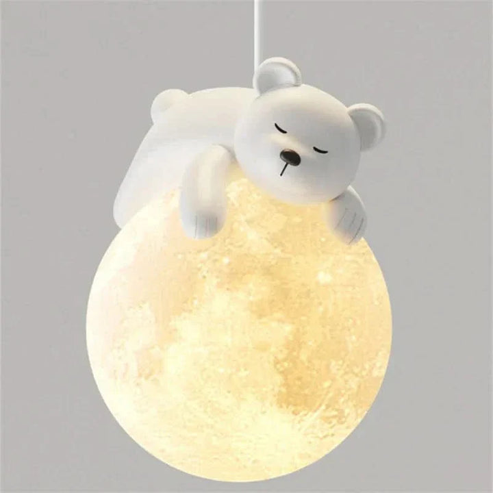 Lisslune | WINTHARA – Enchanting ceiling light with bear on the moon