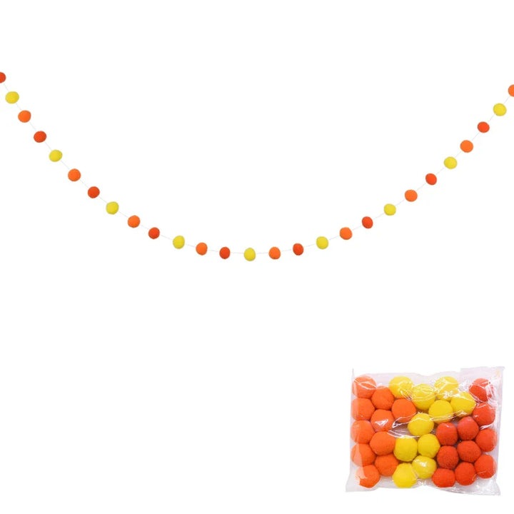 Rynx 2.5Meter Colored Pom Pom Pendant Light Garland Ins Nordic Series Wool Felt Ball String DIY Handmade Kids Room Decoration