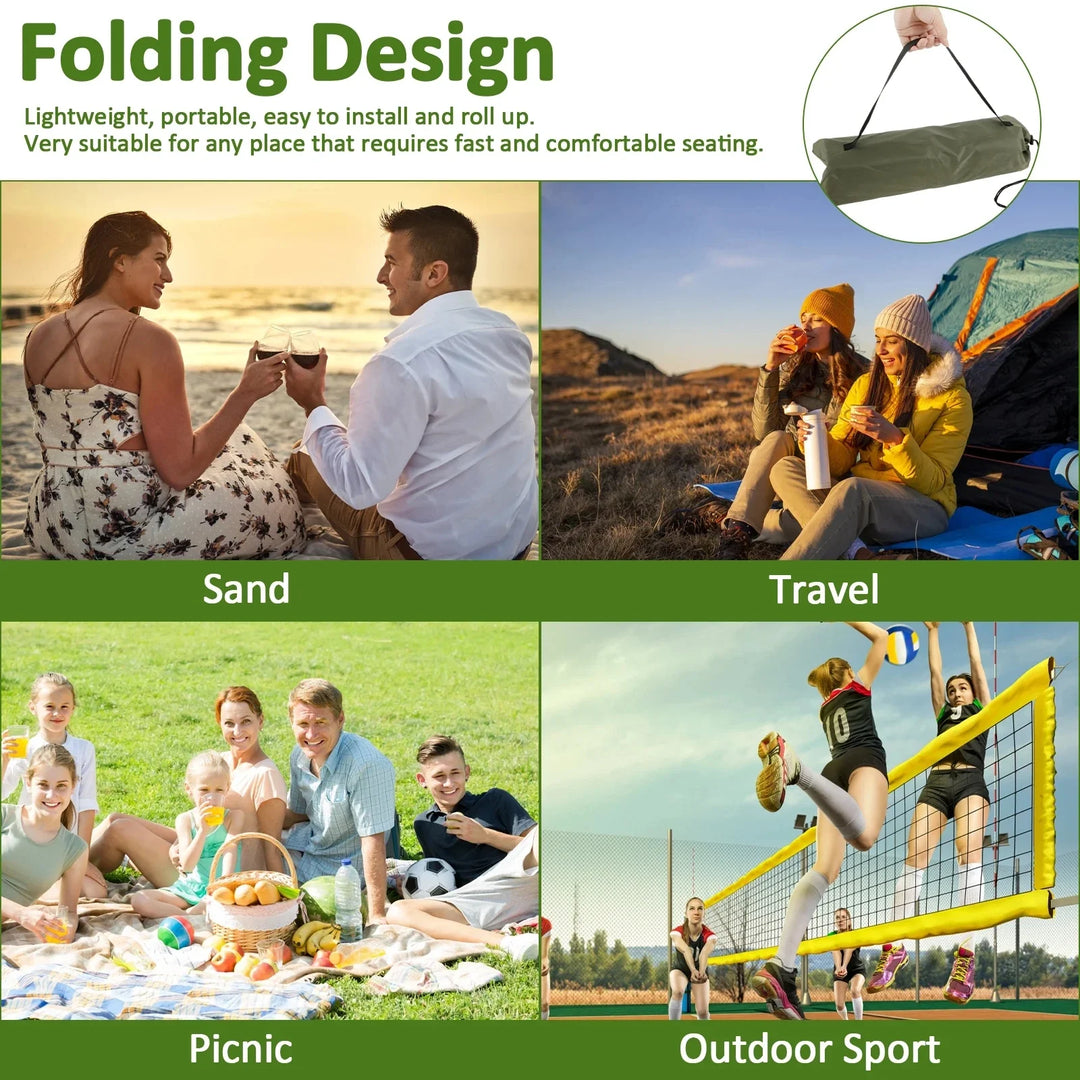 Rynx | Outdoor Camping Folding Chair Portable Foldable Camping Chair Lounger with Backrest Cushion for Fishing Grilling Beach Picnic