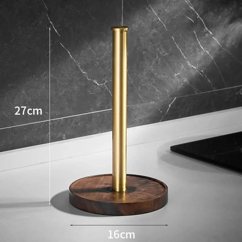 Lisslune | Walnut Wood Paper Towel Holder Stand