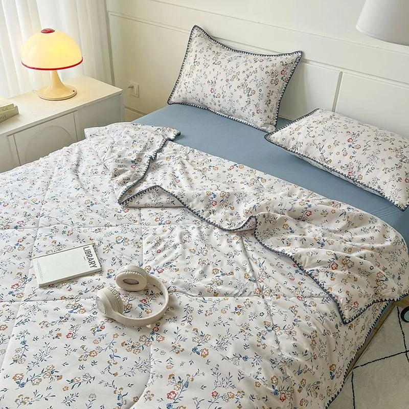 Rynx | Summer Blanket French Style Comfort Blanket Flora Household Machine Washable Suitable Cool and Refreshing Blanket