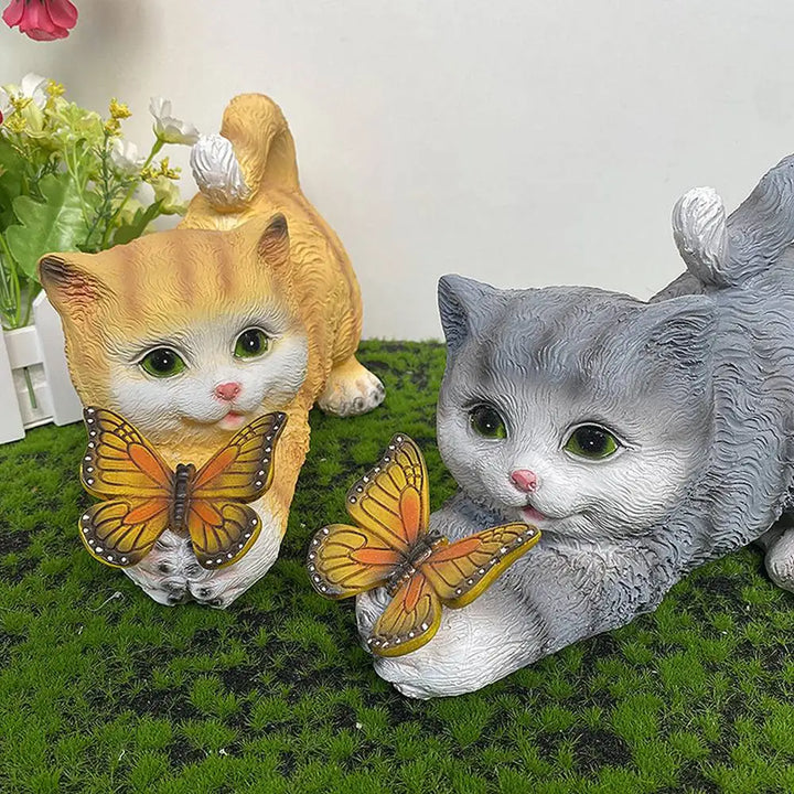 Lisslune | Butterfly Catcher Cat Resin Decorative Lamp