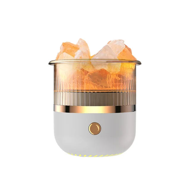 Lisslune | Himalaya salt crystal lamp & essential oil diffuser, USB ultrasonic humidifier for home & office