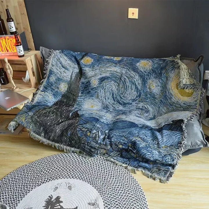 Lisslune | Gogh-inspired Starry Night Art Blanket