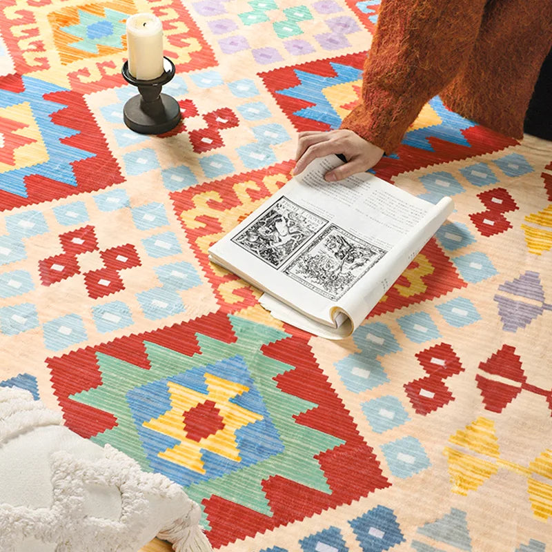 Rynx | Ethnic Style Living Room Sofa Decorative Rugs Retro American Bedroom Area Rug Persian Soft Wardrobe Balcony Rug Carpet