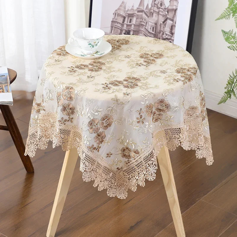 Rynx lace embroidery tablecloth, luxury tablecloth, wedding banquet, party tablecloths, furniture cover, tablecloths for home