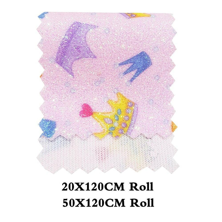 Lisslune | Sparkling Crown Glitter Fabric Roll - Premium Crafting Material for Elegant Projects