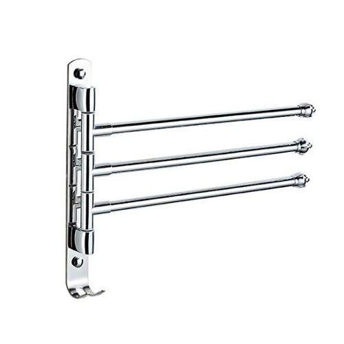 Lisslune | DOOKOLE Contemporary Stainless Steel Rotating Towel Stand with Hooks for Enhanced Bathroom Organization