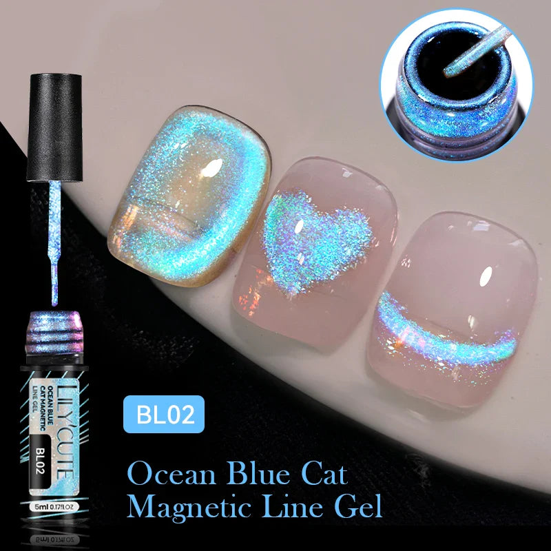 Rynx |5ML Aurora Cat Magnetic Liner Gel Nail Polish Sparkling Paint Gel Nail Polish Semi Permanent UV Gel Lines French Nail Art