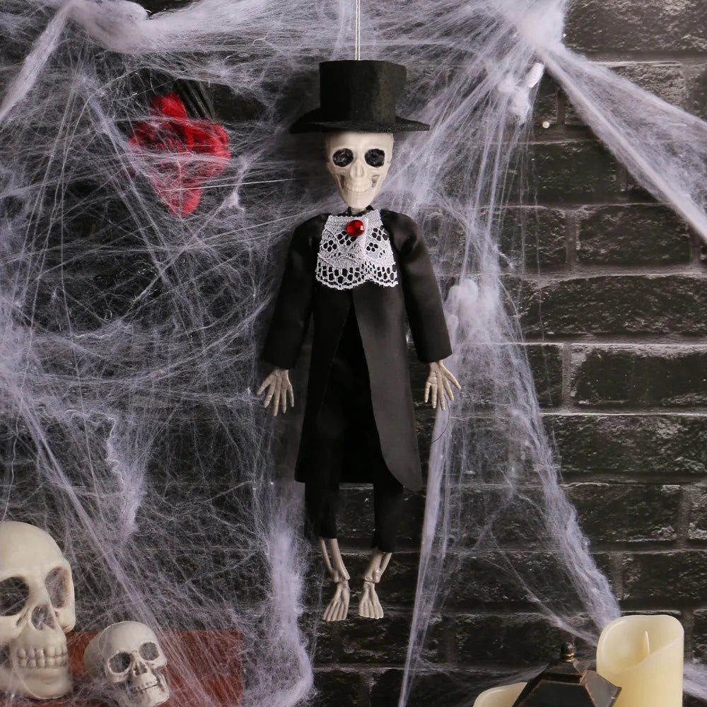Rynx | Halloween Skeleton Bride Couple Hanging Decoration Figure Bar Home Party Indoor Wedding Statue Ornament Props Gifts Doll