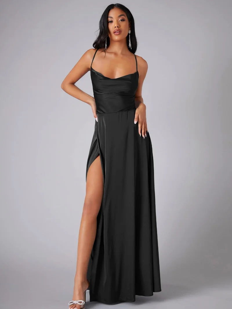 Lisslune | Elegant Maxi Dress Made of Satin