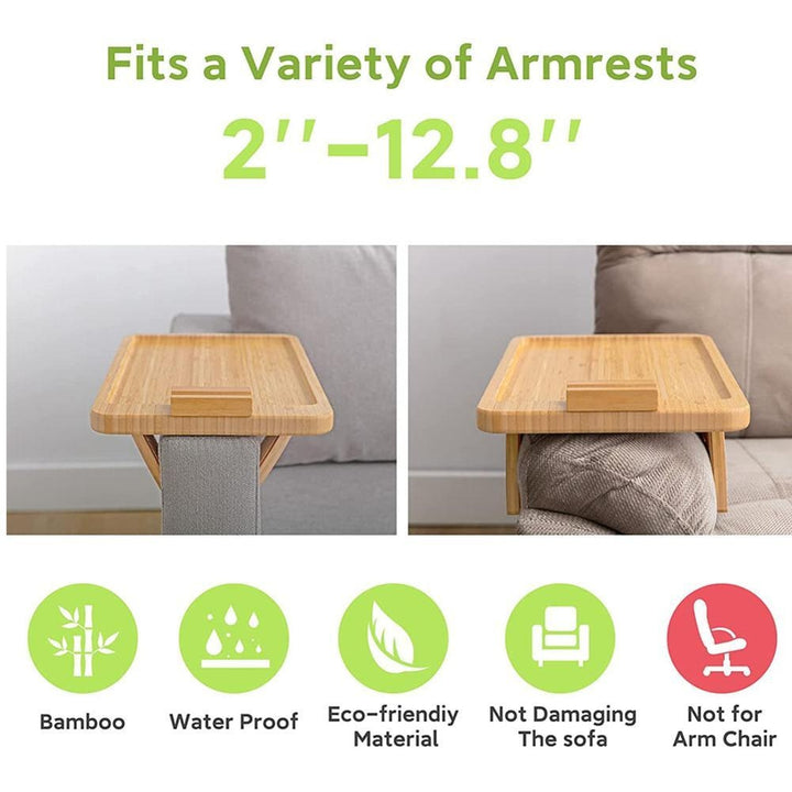 Lisslune | Comfy Sofa Armrest Wooden Tray