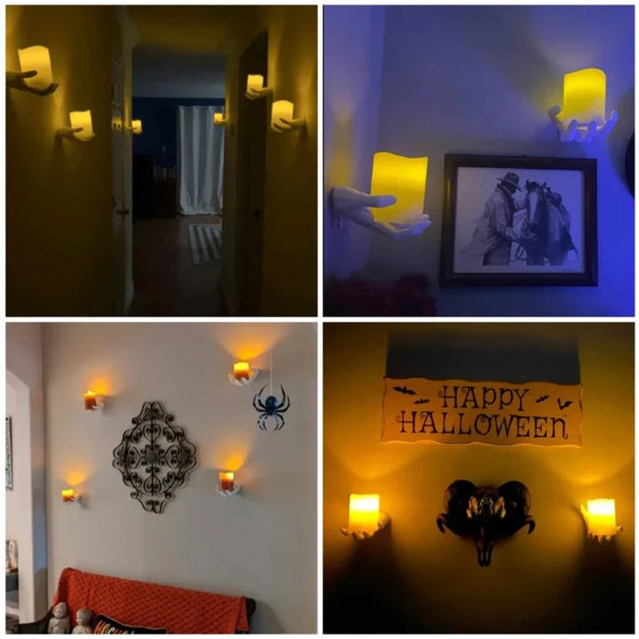Rynx | Creepy Hands Wall Decoration Wall Candle Holder From Addams Family Spooky Scary Wall Decoration Halloween Costume Prop