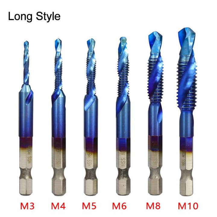 Lisslune | Precision Taps Set with Titanium Coating and Spiral Flute Design for Efficient Tapping and Chamfering