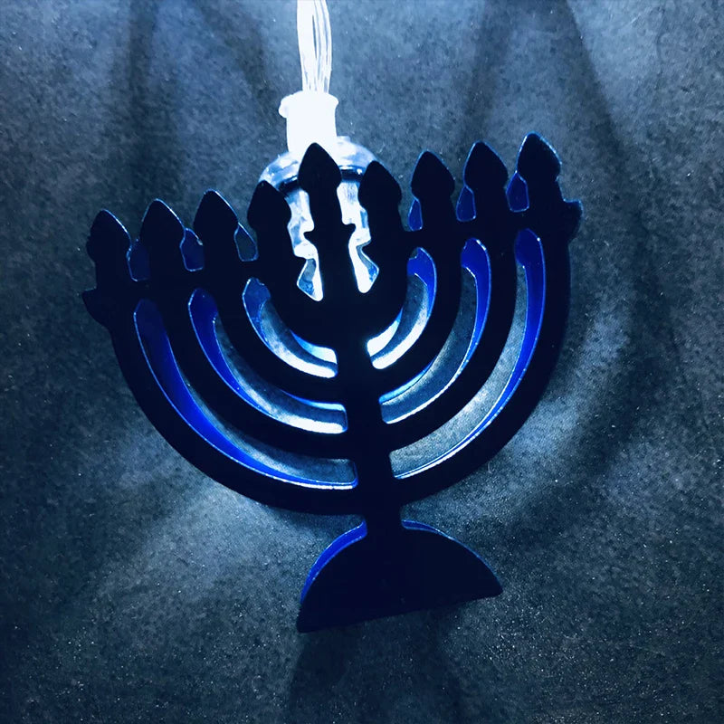 Rynx 1.65M 10LED Judaism Mogen David Star Lights String Hanukkah Shavuot Jewish Festival of Dedication Menorah Party Supplies