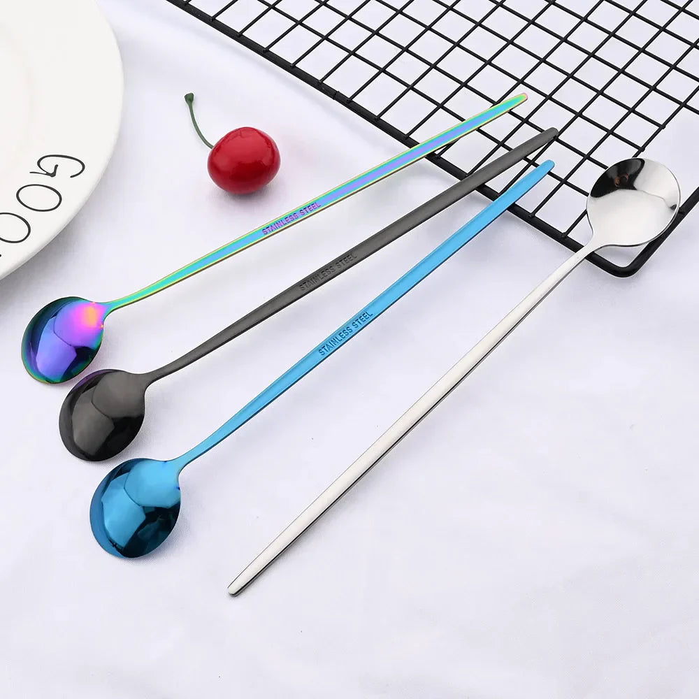 Lisslune | Golden 6-piece Long Handle Spoon Set