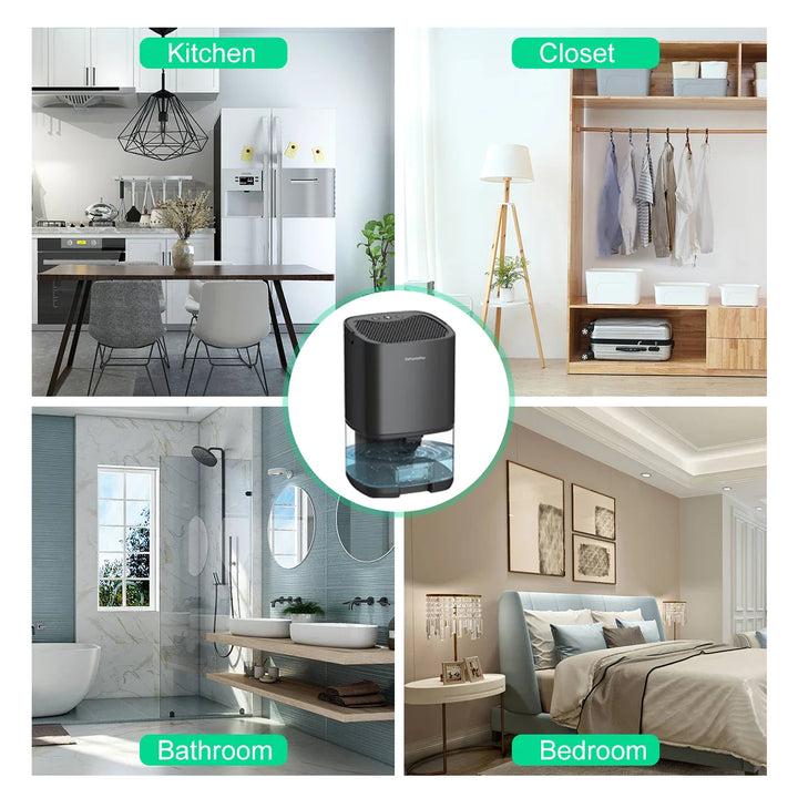 Lisslune | 1000ml Portable 2-in-1 Dehumidifier with Air Filter & Night Light – Aveline
