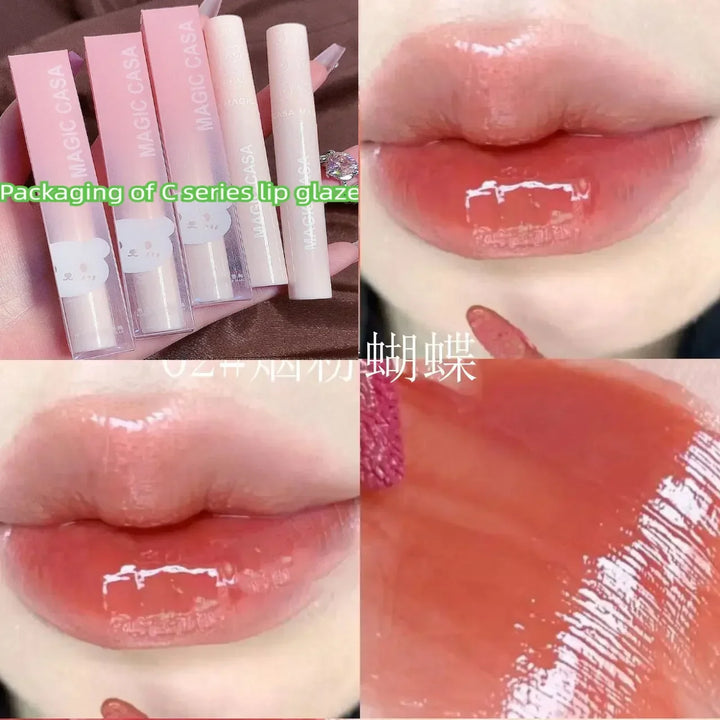 Rynx | Cute Bear Lip Gloss Crystal Jelly Mirror Waterproof Liquid Lipstick Moisturizing Reducing Lip Wrinkles Long-lasting Lip Tint Makeup