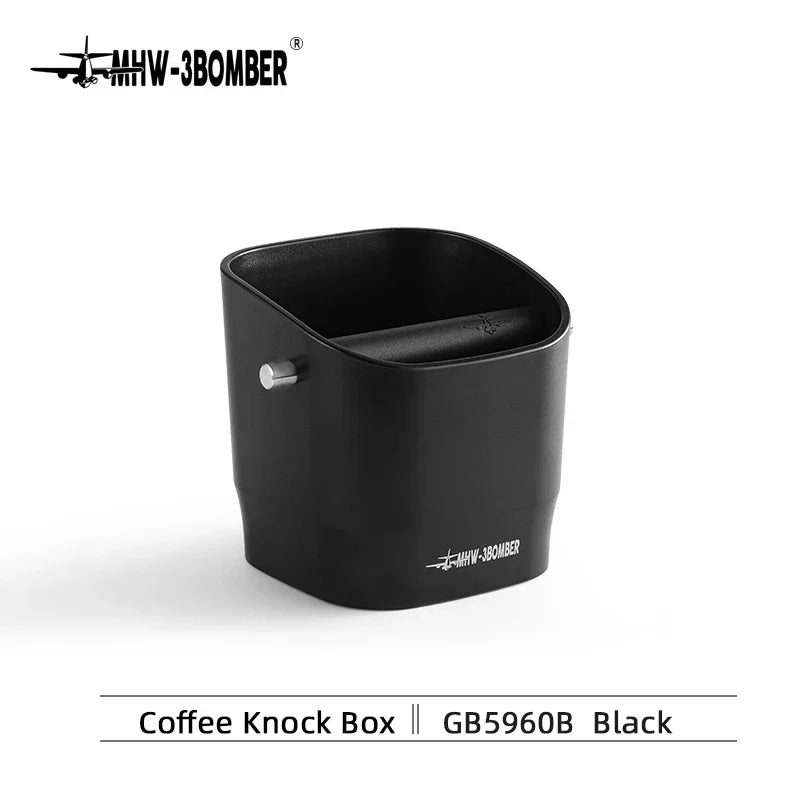 Lisslune | 0.9–1.2 l Espresso knock box, detachable knock bar and non-slip base, square coffee grounds waste, barista desktop accessories