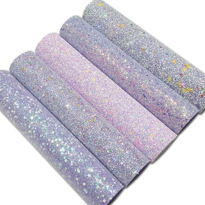 Lisslune | Sparkling Purple Chunky Glitters Fabric Roll - Must-Have for Creative DIY Projects