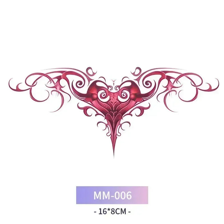 Rynx | 6-Piece Waterproof Tattoo Sticker Set Long-lasting Artificial Tattoo Girls 3D Artificial Sex Womb Tattoo for Women Temporary Abdomen섹스타투스티커 Product