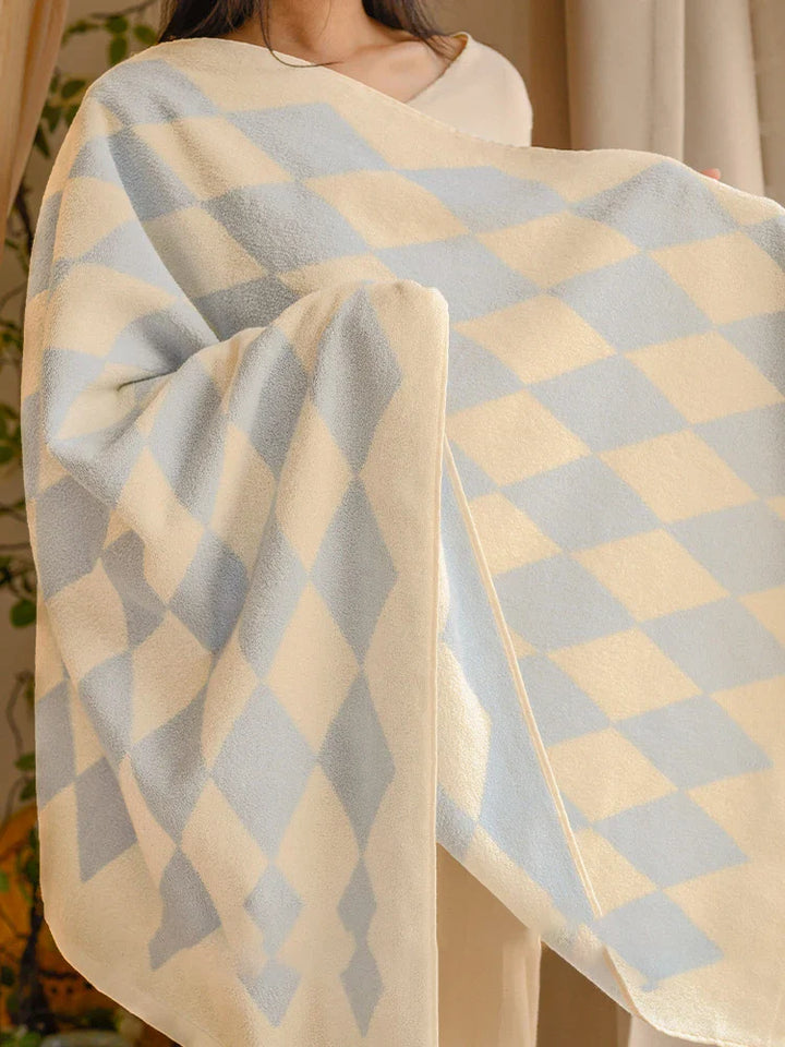 Rynx | Vintage Diamond-check Cotton Towel Soft Yarn-dyed Cotton Skin-friendly Face Towel Suction Cup Bath Towel Daily Beach Towels