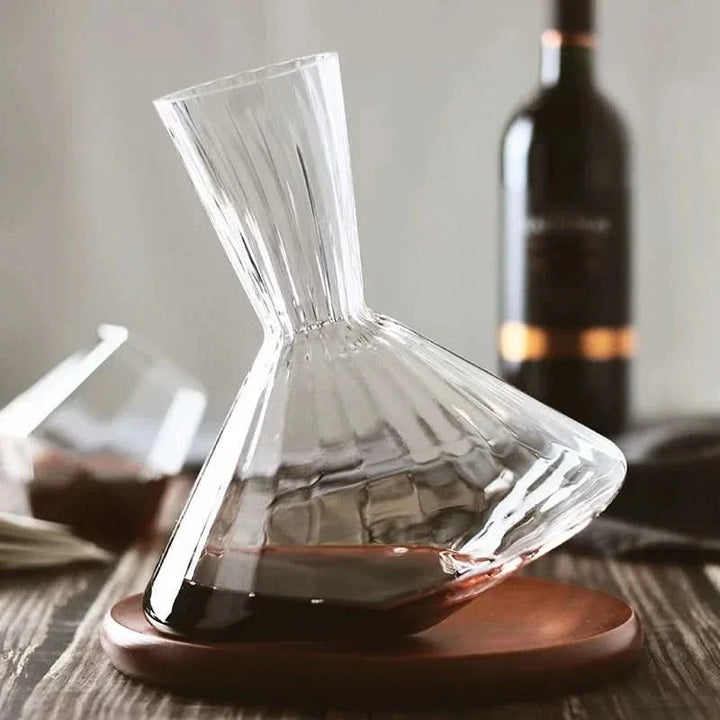 Lisslune | Crystal Glass Rotating Wine Decanter 1L