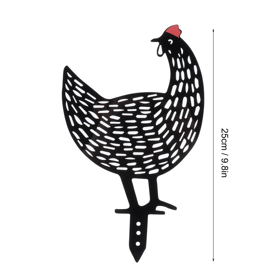 Rynx | 5Pcs Standing Outdoor Decoration Chick Decoration Lovely Chick Silhouette Acrylic Chicken Garden Art Silhouette Stakes