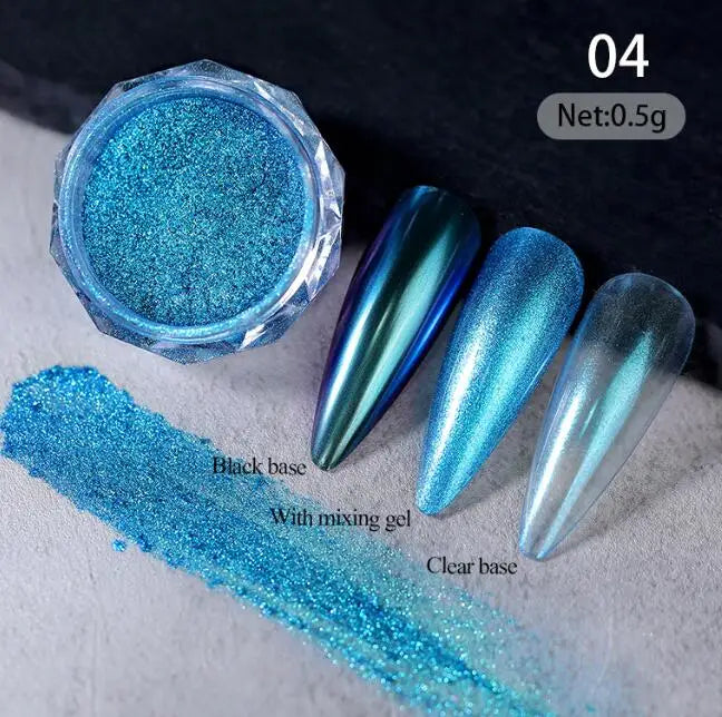 Rynx |1Jar Aurora Chameleon Snowflake Ultra-Thin Iridescent Nail Sequins Holographic Opal Eyeshadow Ice Glitter Nail Chameleon Flakes