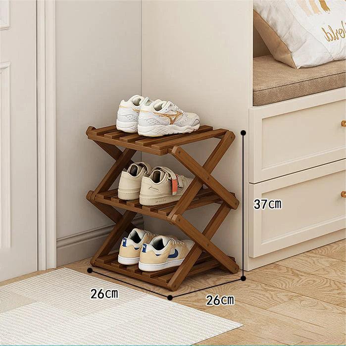 Lisslune | Elegant expandable shoe rack made of bamboo with customizable shelf options