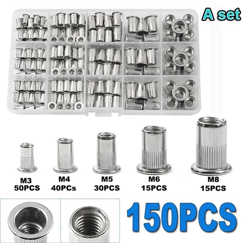 Lisslune | Ultimate Precision Rivet Nut Kit: Complete M3-M8 Stainless Steel & Aluminum Set