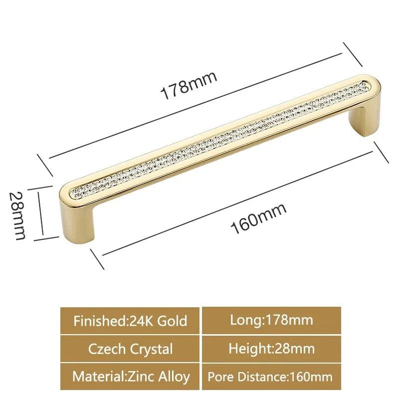 Lisslune | Luxurious Gold and Crystal Cabinet Handles - Exquisite Design and Lasting Quality