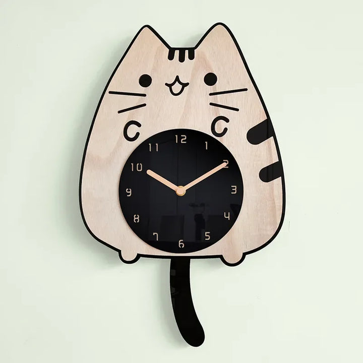 Lisslune | Happy Curious Cat Wall Clock