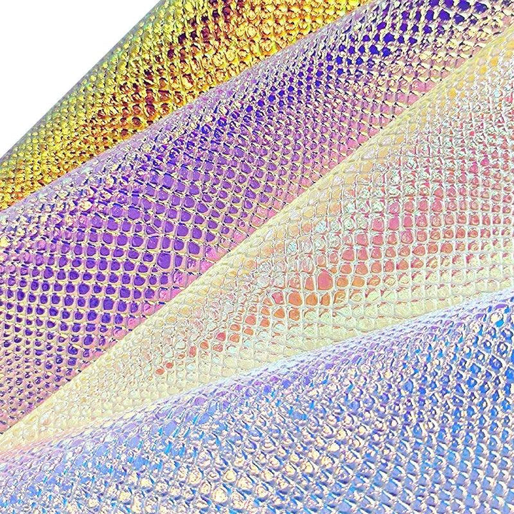 Lisslune | Iridescent Python Scale Holographic PU Fabric - Unleash Your Creative Potential