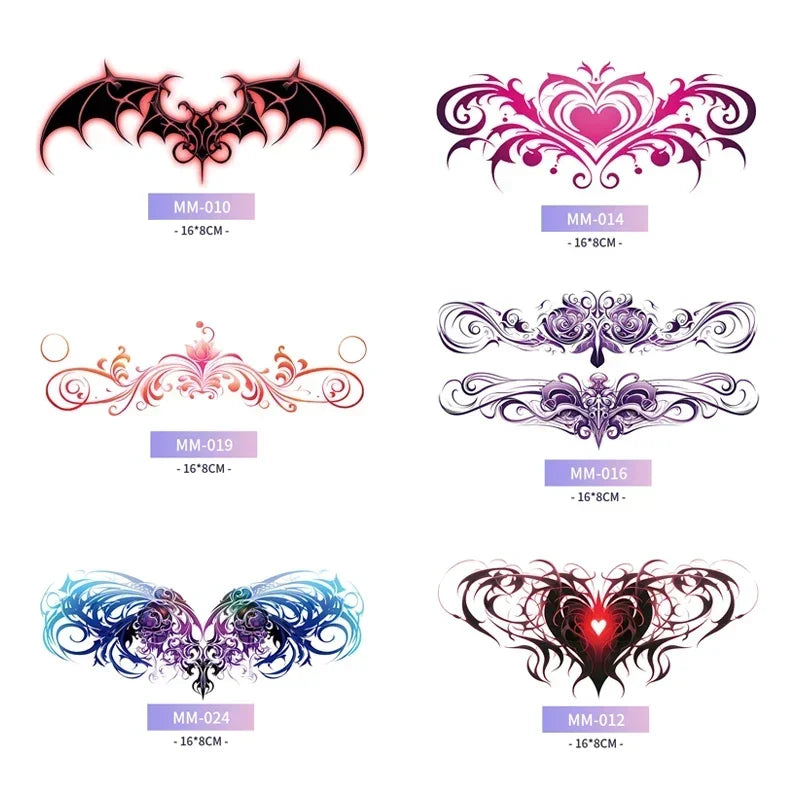 Rynx | 6-Piece Waterproof Tattoo Sticker Set Long-lasting Artificial Tattoo Girls 3D Artificial Sex Womb Tattoo for Women Temporary Abdomen섹스타투스티커 Product