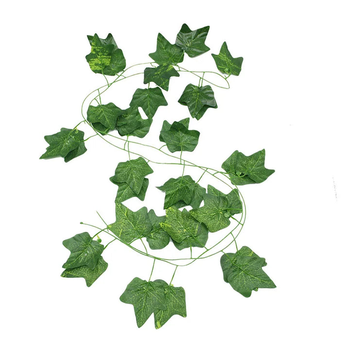 Rynx 1Pc 230cm Green Vine Silk Artificial Ivy Hanging Leaf Garland Plants Plastic Rattan String Home Wall Garden Decoration Wedding