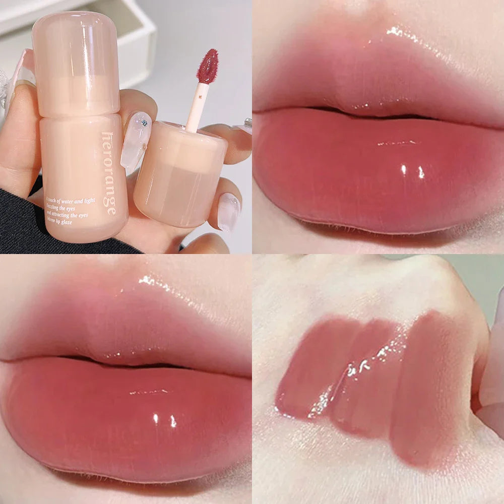 Rynx | Mirror Water Lip Gloss Transparent Glass Gel Lip Lacquer Waterproof Moisturizing Liquid Lipstick Nude Clear Shade Korean Makeup