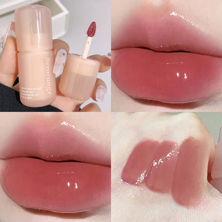 Rynx | Mirror Water Lip Gloss Transparent Glass Gel Lip Lacquer Waterproof Moisturizing Liquid Lipstick Nude Clear Shade Korean Makeup