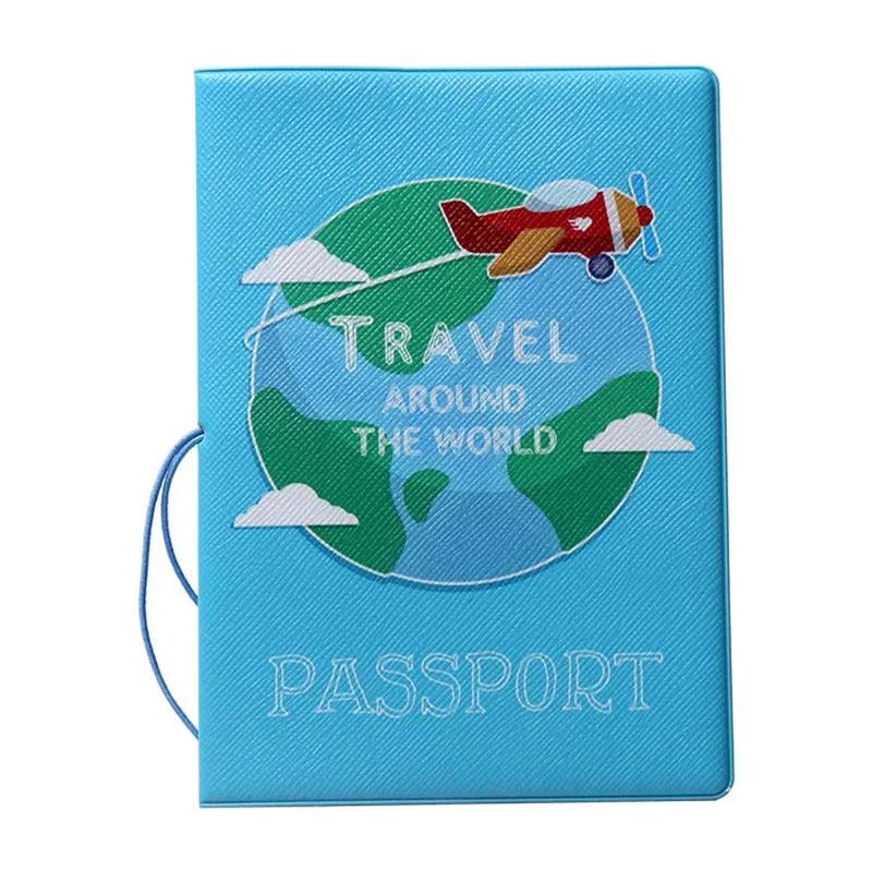 Lisslune | Chic 3D Printed Passport Holder with Card Slots and Synthetic Leather Texture