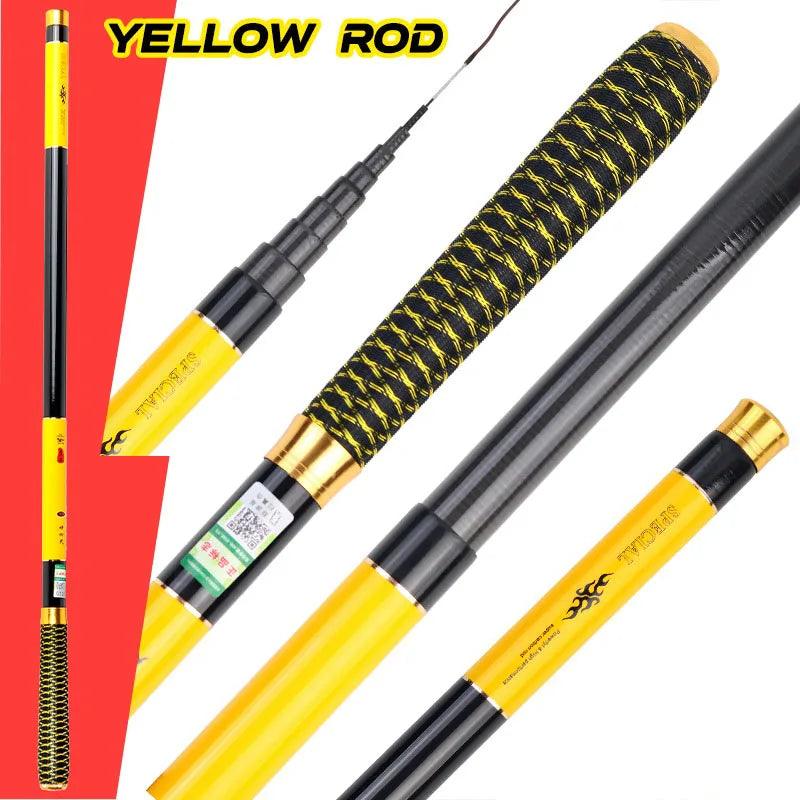 Lisslune | Premium Carbon Fiber Telescopic Fishing Rod for Freshwater Adventures - Adjustable Lengths from 2.7 to 7.2 Meters