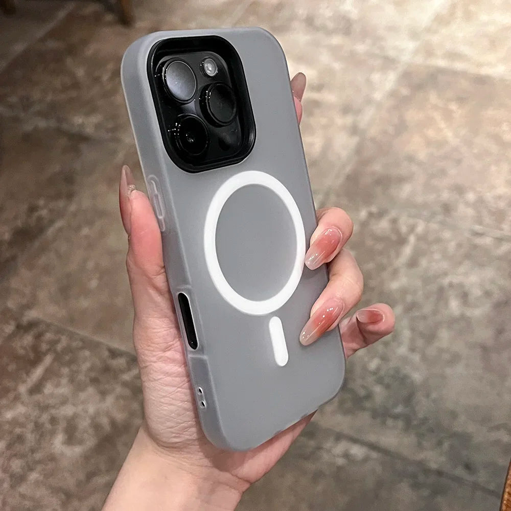 Lisslune | Weiche Gummi-Gummi-Bonbons Farbe Für Magsafe Telefonhülle Für iPhone 16 15 14 13 12 11 Pro Max Plus Drahtloses Laden 2 IN 1 Hülle
