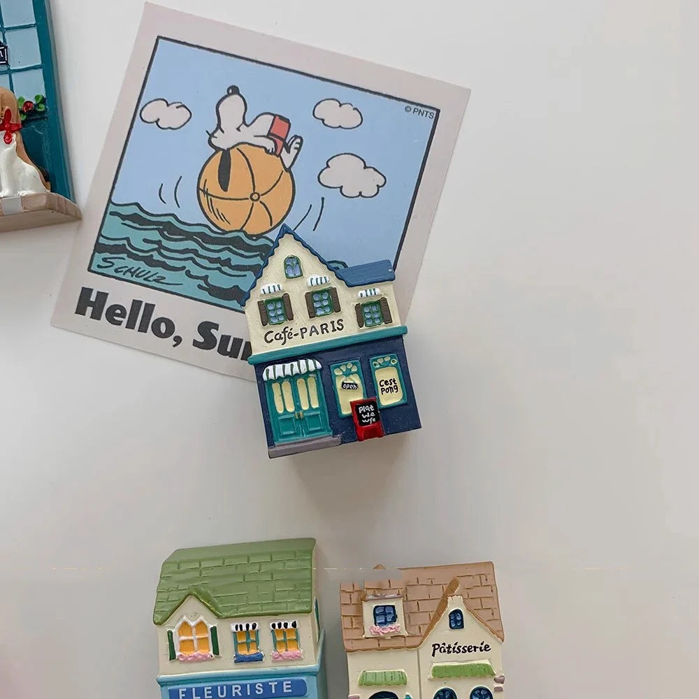 Rynx | House and Dog Refrigerator Stickers INS Cartoon Door Decorative Magnet Stickers Puppy Magnet Stickers Photo Notice Board Stick