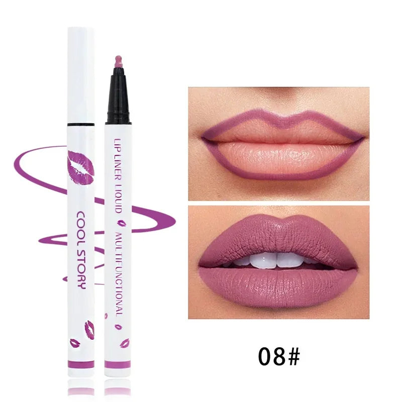 Rynx | Liquid Lipliner Pencil Long-lasting Lip Cosmetics Tool Matte Soft Lip Liner Quick-drying Smudge-proof Natural Lipstick Pencil