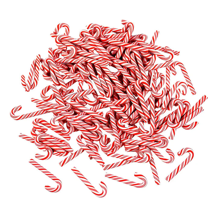 Rynx 10/30/50pcs Mini Candy Canes Christmas Decoration Red White Resin Sweet DIY Craft Xmas Pendant Navidad Home Decoration 2025 New Year