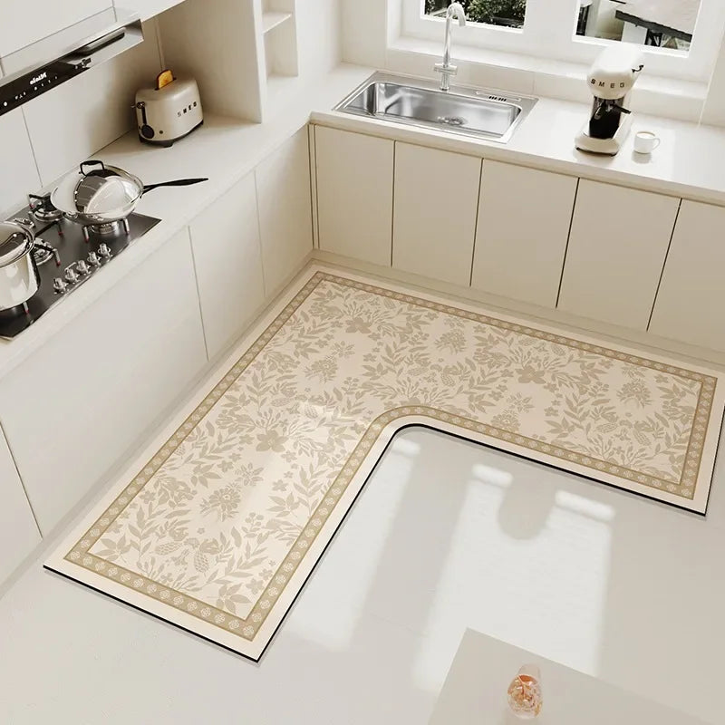 Rynx | Kitchen Rug L-Shape Floor Mat Non-Slip Mats Water Absorbent Quick Drying Kitchen Carpet